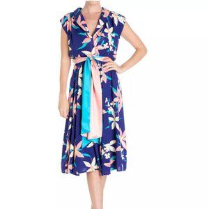 Honeysuckle Midi Dress Wolf & Badger Sz 6 BLUE Floral